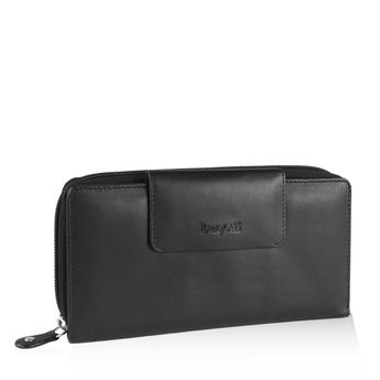 Bugatti Damen stylisches Portemonnaie aus Leder - schwarz