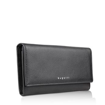 Bugatti Damen klassisches Leder Portemonnaie - schwarz
