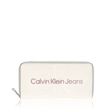 Calvin Klein damen stylische Geldbörse mit Reissverschluss - weiss