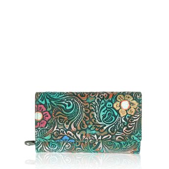 Mercucio Damen Geldbörse mit Blumenmuster - multicolor