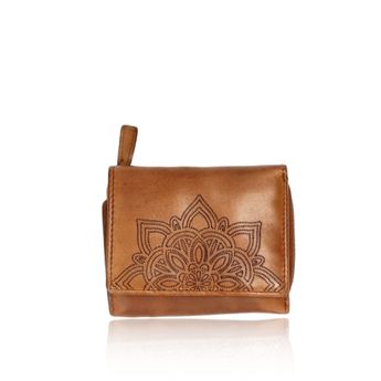Robel Praktisches Portemonnaie aus Leder für Damen - cognac